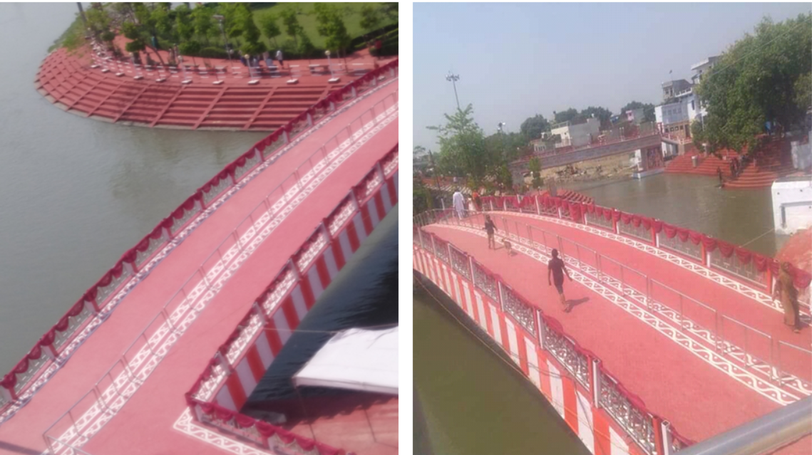 GHAT STEPS AND FOOTOVER BRIDGE HANUMAT DHAM, SHAHAJAHANPUR